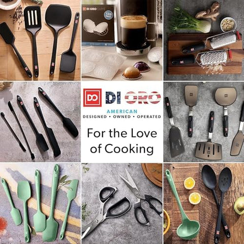 DI ORO Living espátula-cucharón sin costuras negro, ideal para batidos