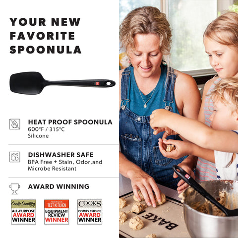 DI ORO Living espátula-cucharón sin costuras negro, mango ergonómico
