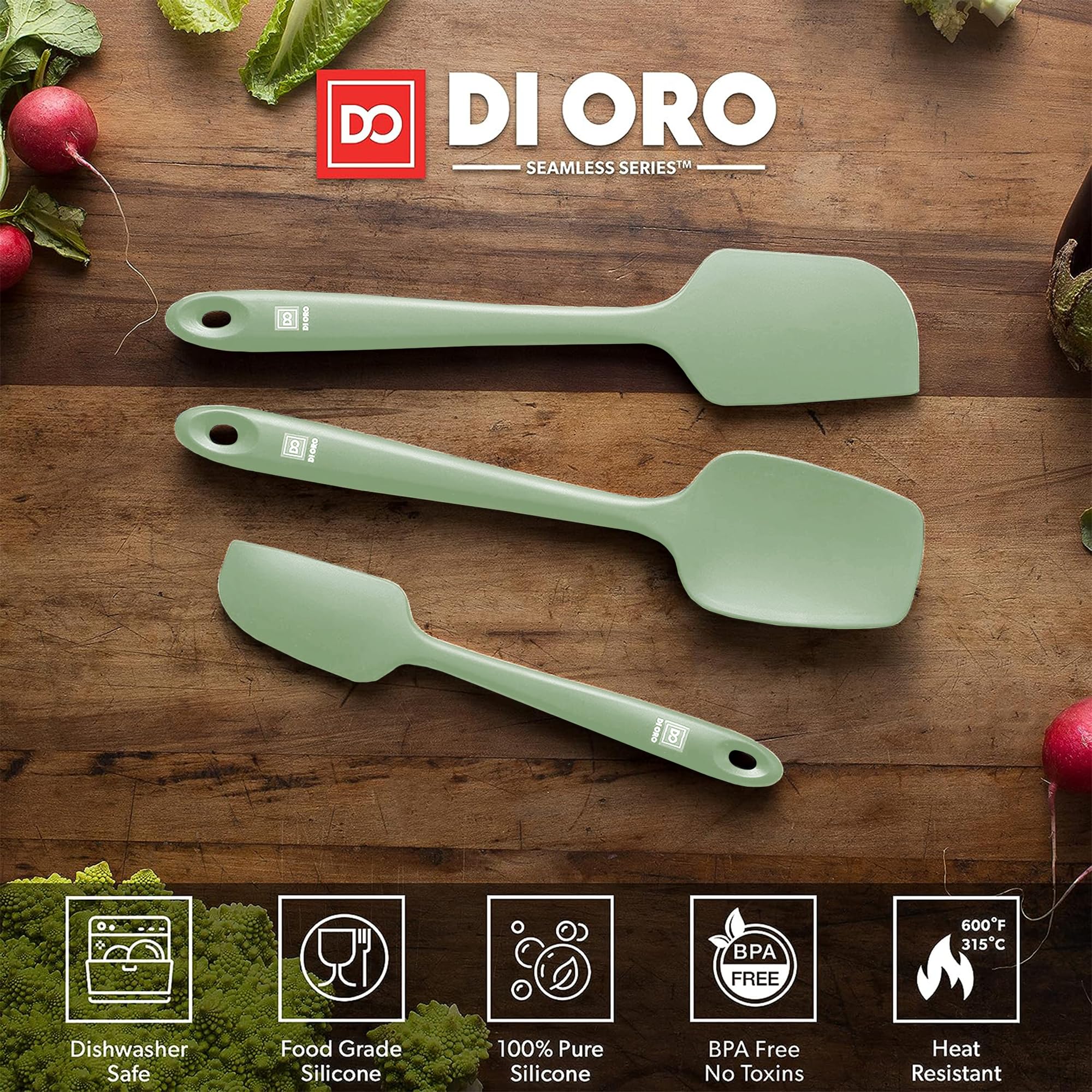 Di Oro Living espatula silicona apta lavavajillas protege antiadherentes.