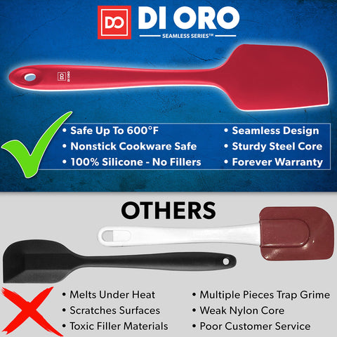 di Oro Living: espátula silicona con extremos flexibles para batidos densos sin manchar