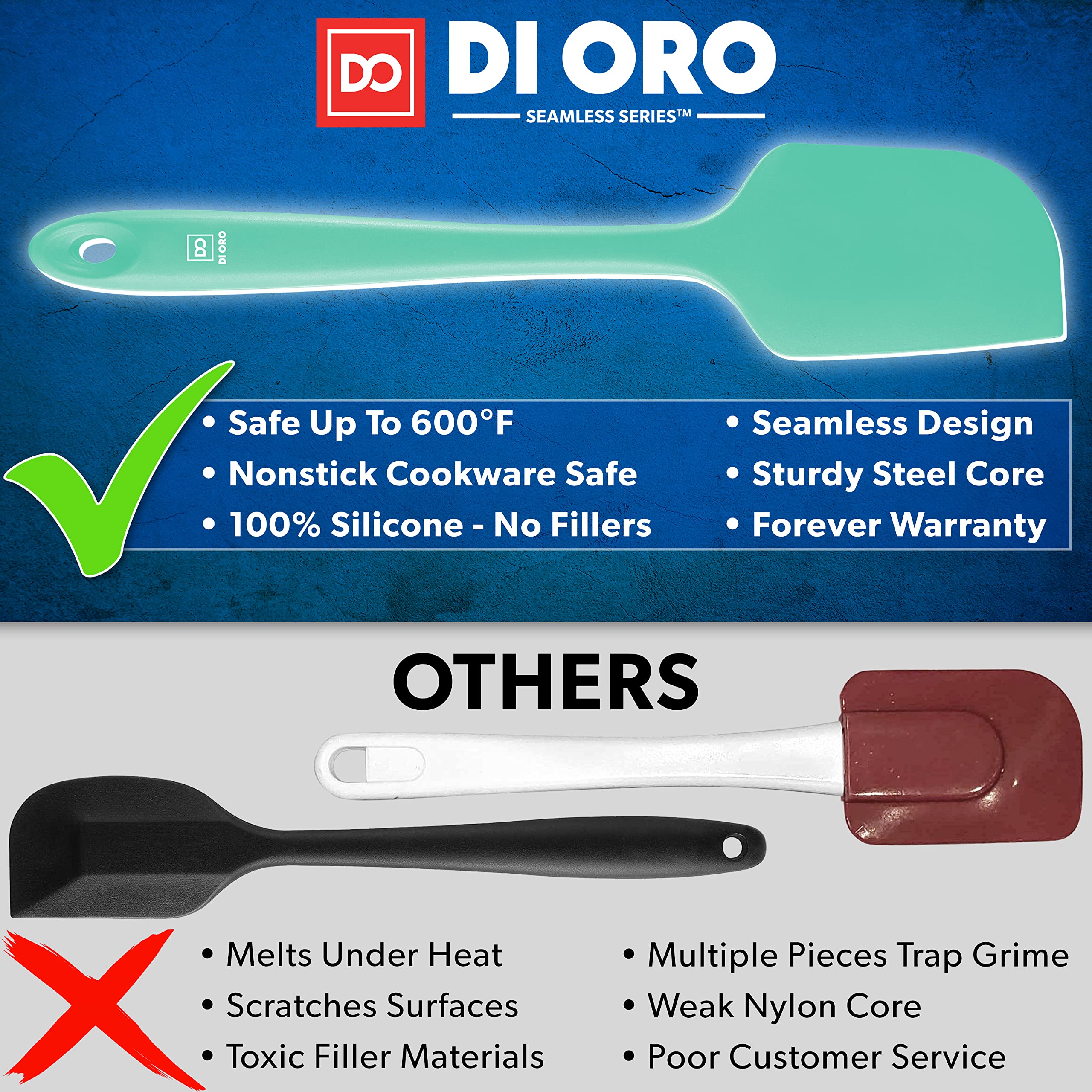 DI ORO Living espátula silicona para batidos, flexible y suave al batir.