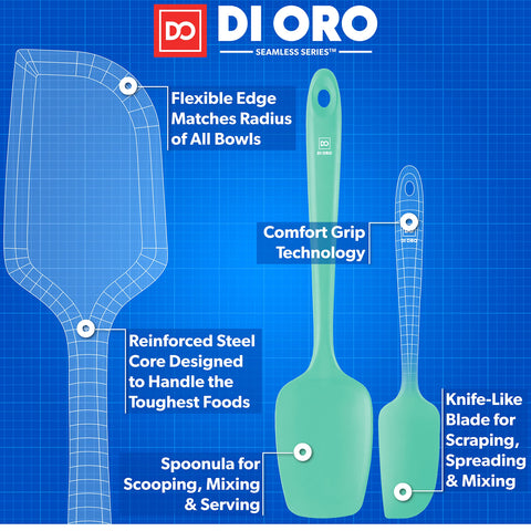 DI ORO Living espátula silicona con mango ergonómico para un agarre cómodo.
