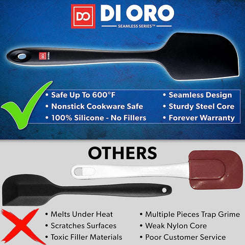 DI ORO Living espátula silicona negro ergonómica para cocinar