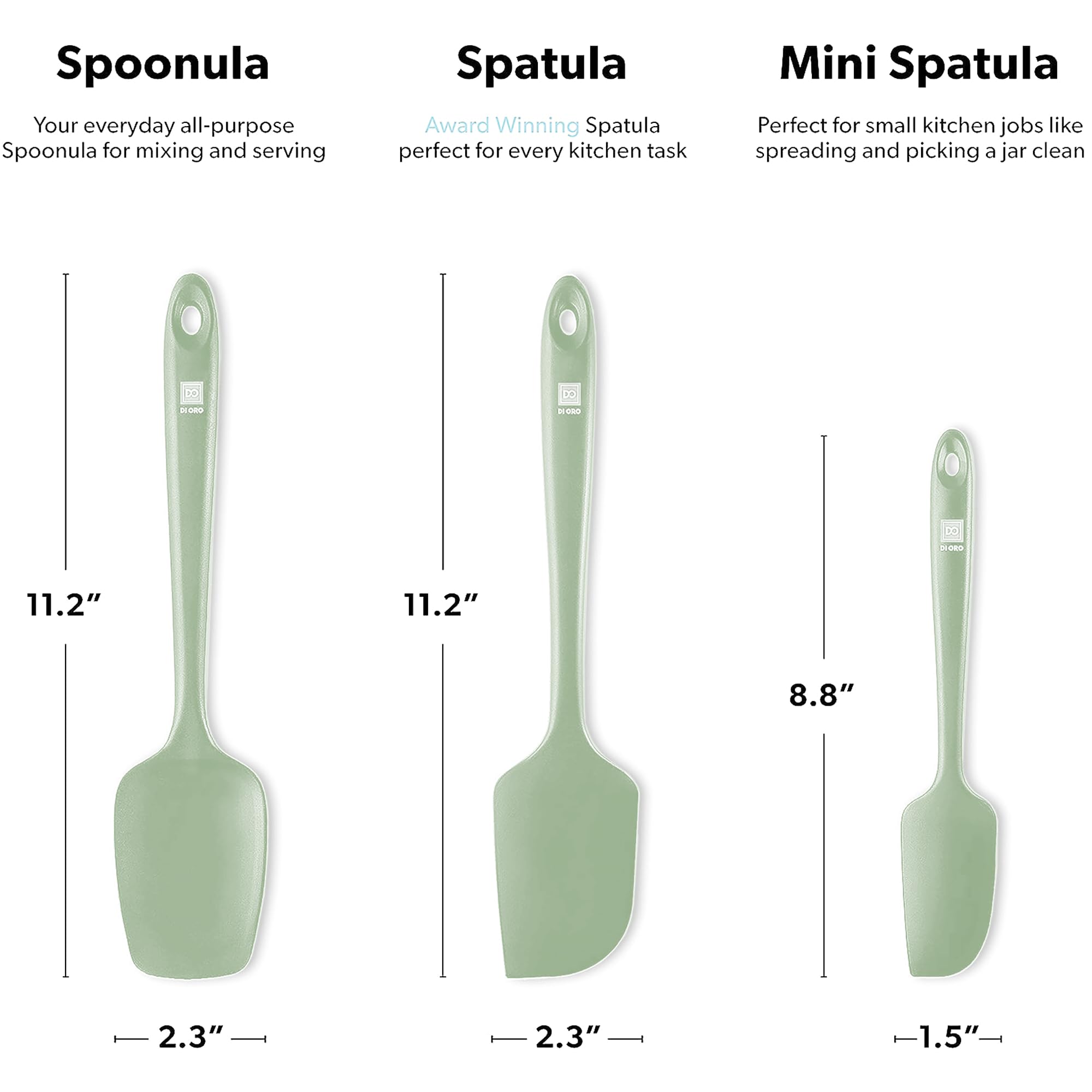 Di Oro Living espatulas para mezclar y raspar de Di Oro Living en cocina diaria.