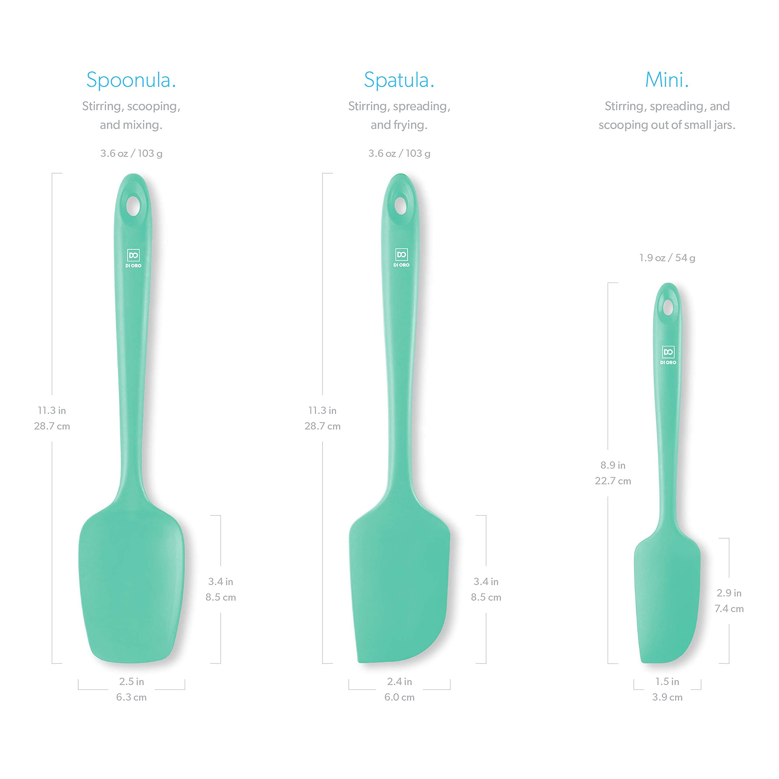 DI ORO Living espátula silicona apta para sartenes antiadherentes, sin rayar.