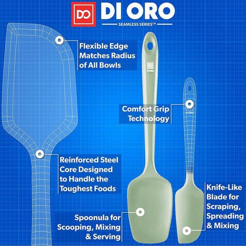 Di Oro Living espátula silicona resistente al calor, mango ergonómico.