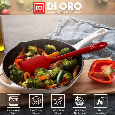 di Oro Living: espátula silicona compatible con sartenes antiadherentes, evita rayones