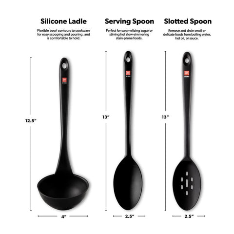 DI ORO Living Juego de cucharas de silicona para mezclar y servir