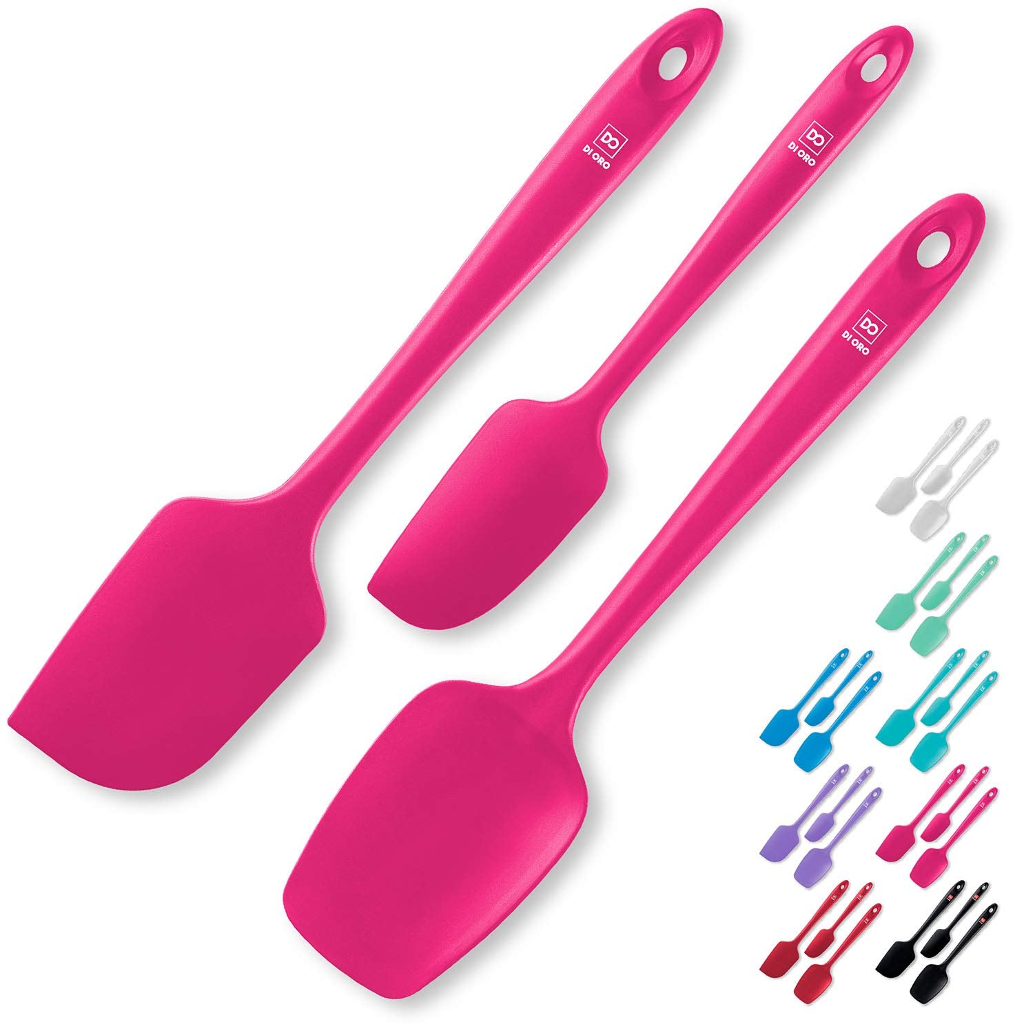 di ORO Living: juego de espátulas de silicona magenta para hornear y mezclar