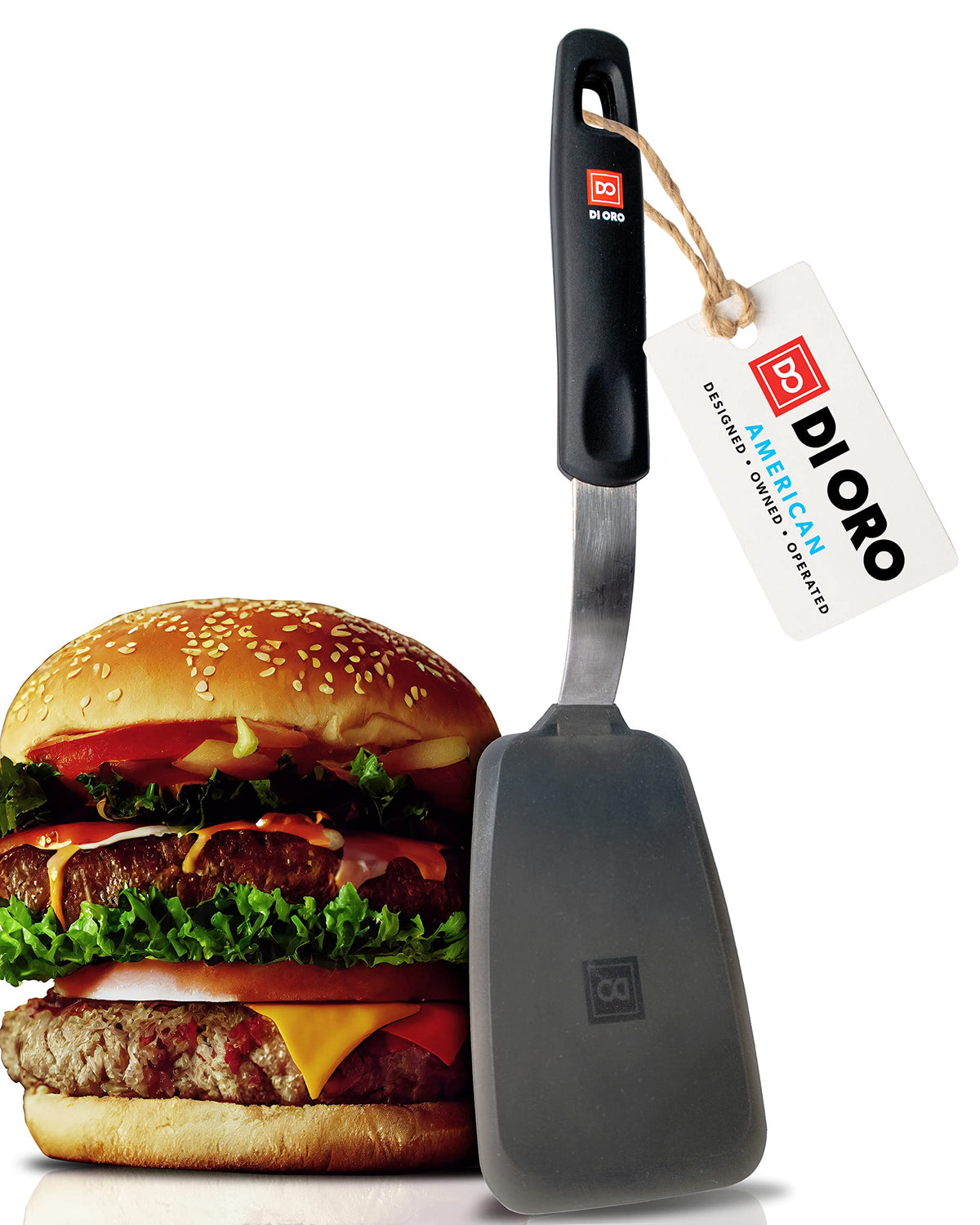 Pala silicona Classic Turner de DI ORO Living para voltear sin dañar sartenes.