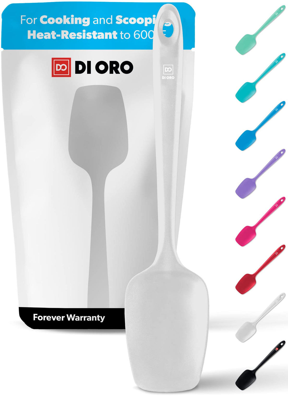 DI ORO Living Spoonula de silicona en sartén, segura para antiadherentes.