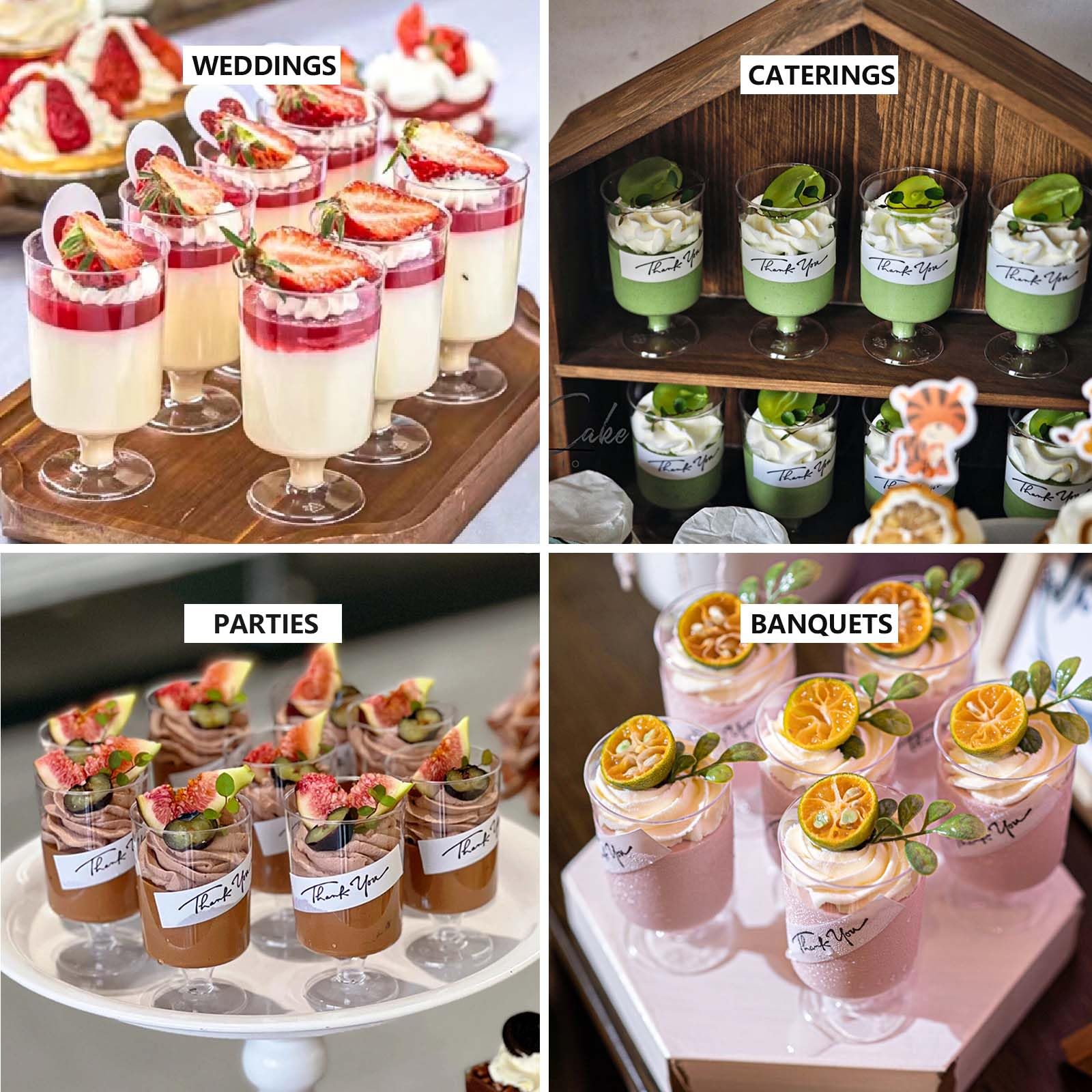 Parfait transparente de DI QIU REN ideal para degustación