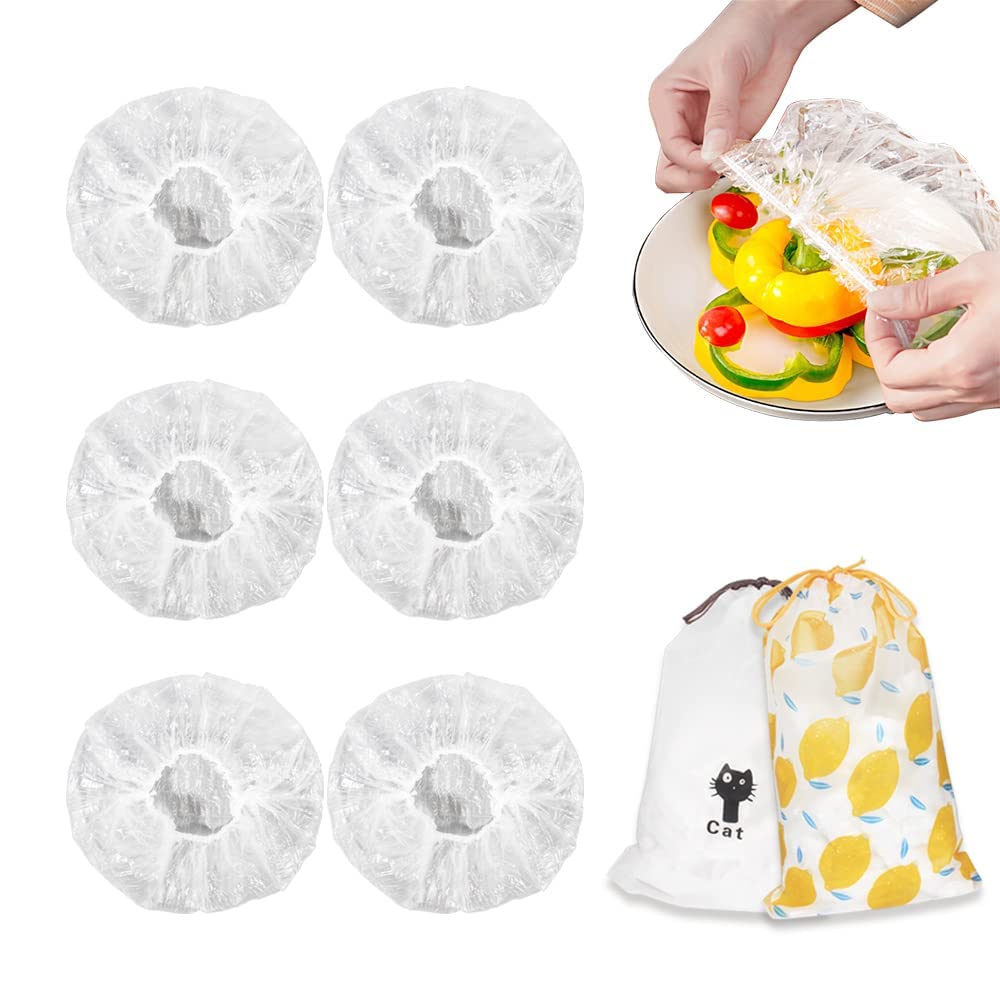 DI QIU REN tapas plasticas para bol, 200 piezas, protegen alimentos.