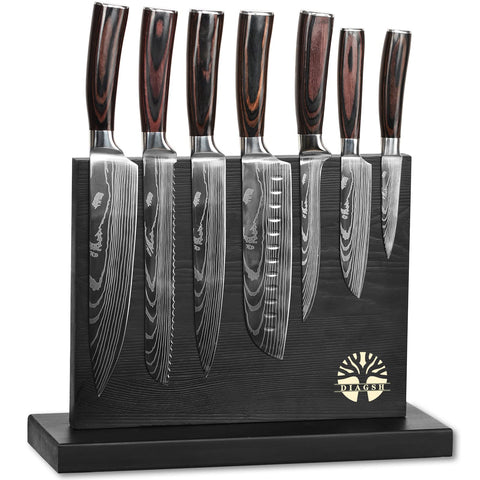 Set Diagsh de 7 cuchillos en bloque magnético para almacenamiento seguro