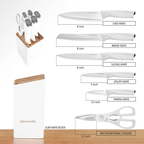 Diamosteel cuchillo chef 8 pulgadas, filo ultrafino para cortes precisos en cocina.