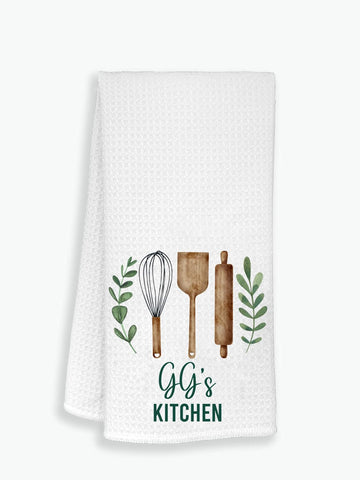 DiandDesignGift Gg's Kitchen: toalla de cocina con tejido waffle, absorbente para manos.
