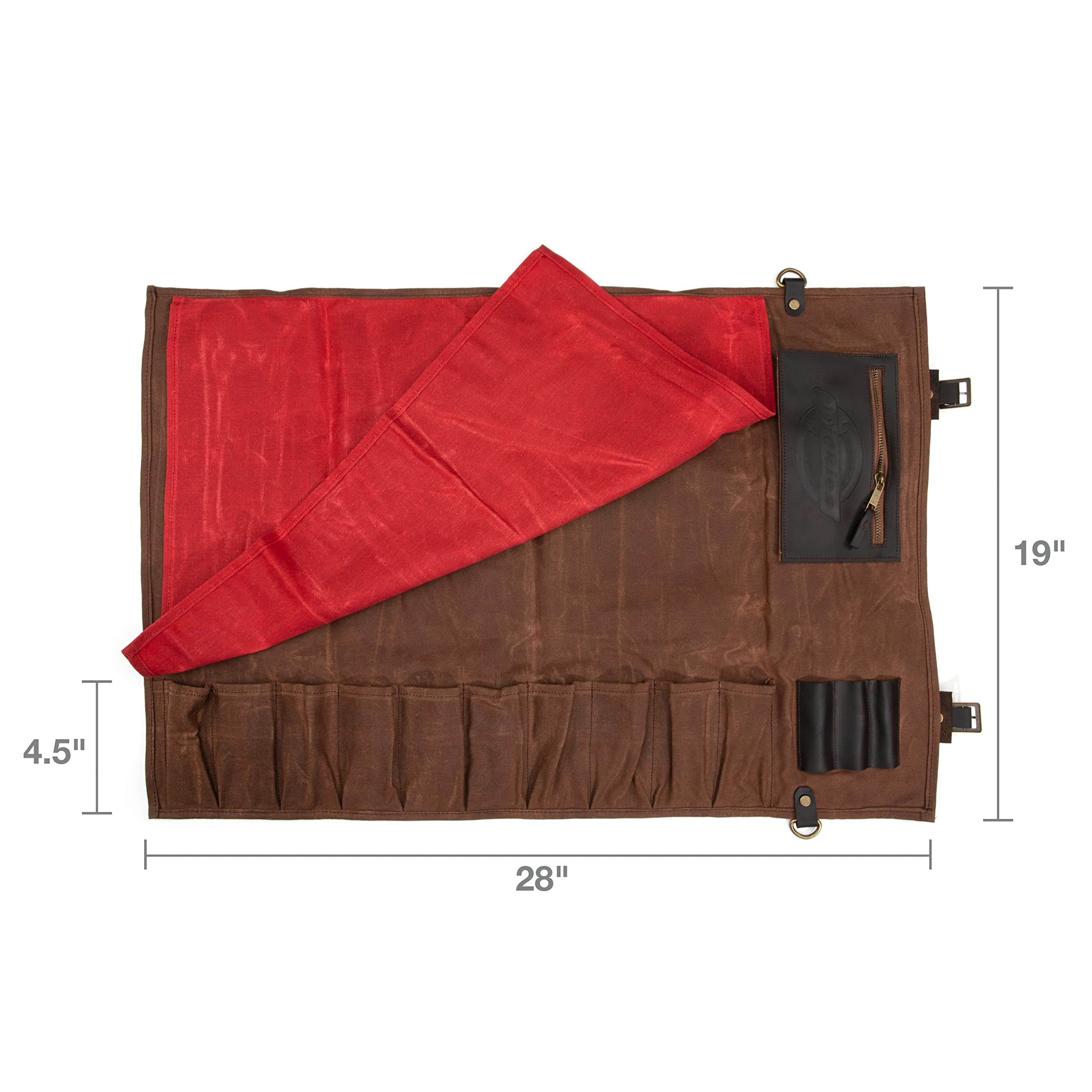 Dickies rodillo con asa de cuero para transporte cómodo.