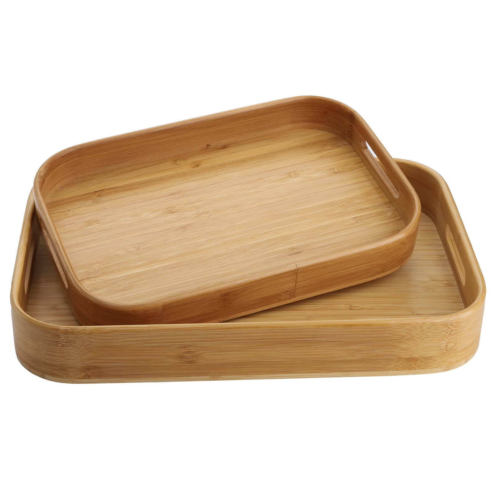 Bandeja Dicunoy grande de bambú con arco, ideal para servir desayunos y cenas