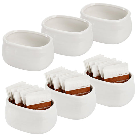 Dicunoy porta-paquetitos de azúcar cerámico blanco, ideal para mesa de café y orden.