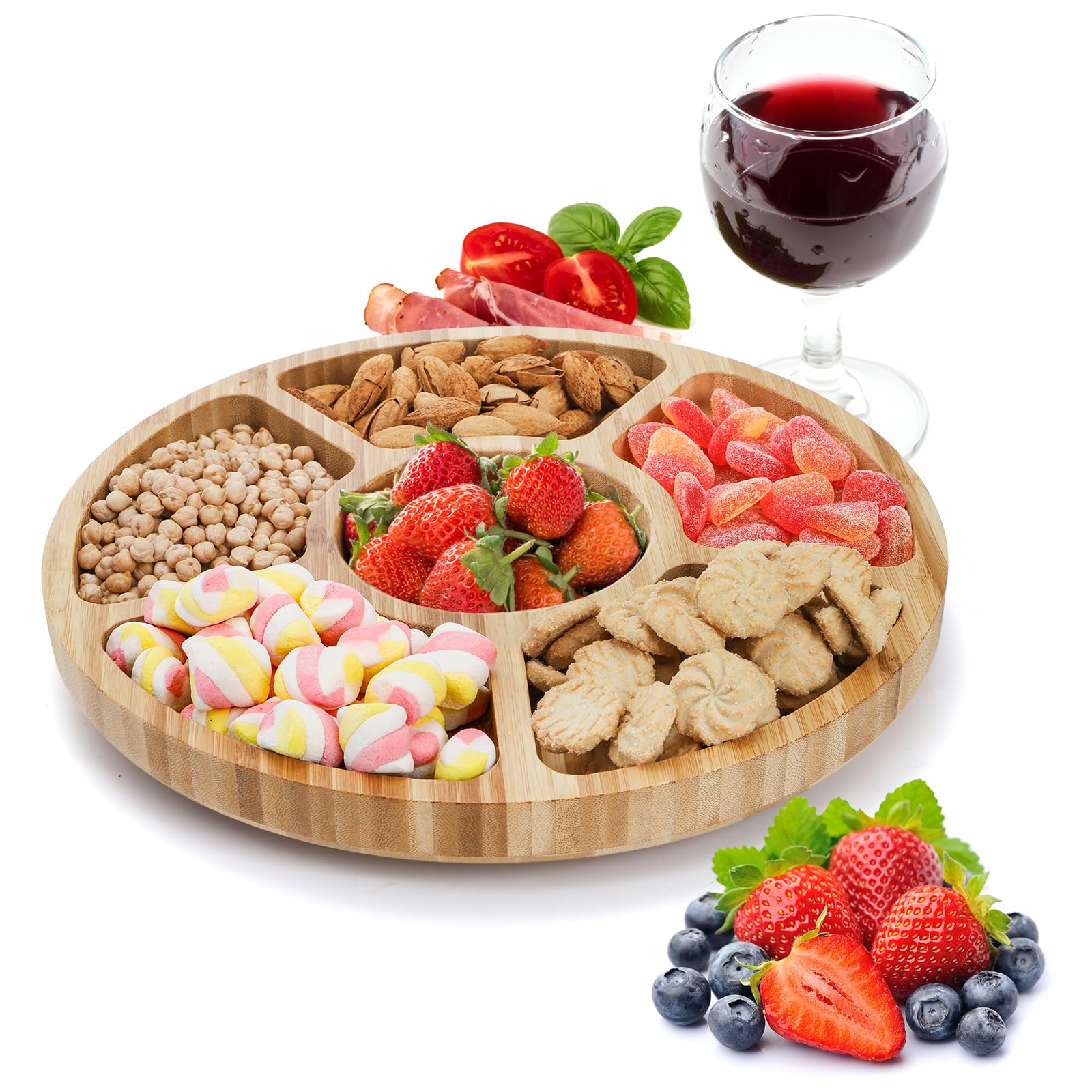  Dicunoy plato para frutas y nueces en bambú.