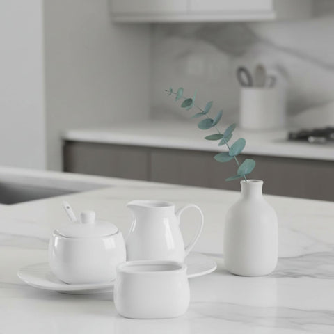 Dicunoy presentación en mesa de desayuno, conjunto elegante para té y café