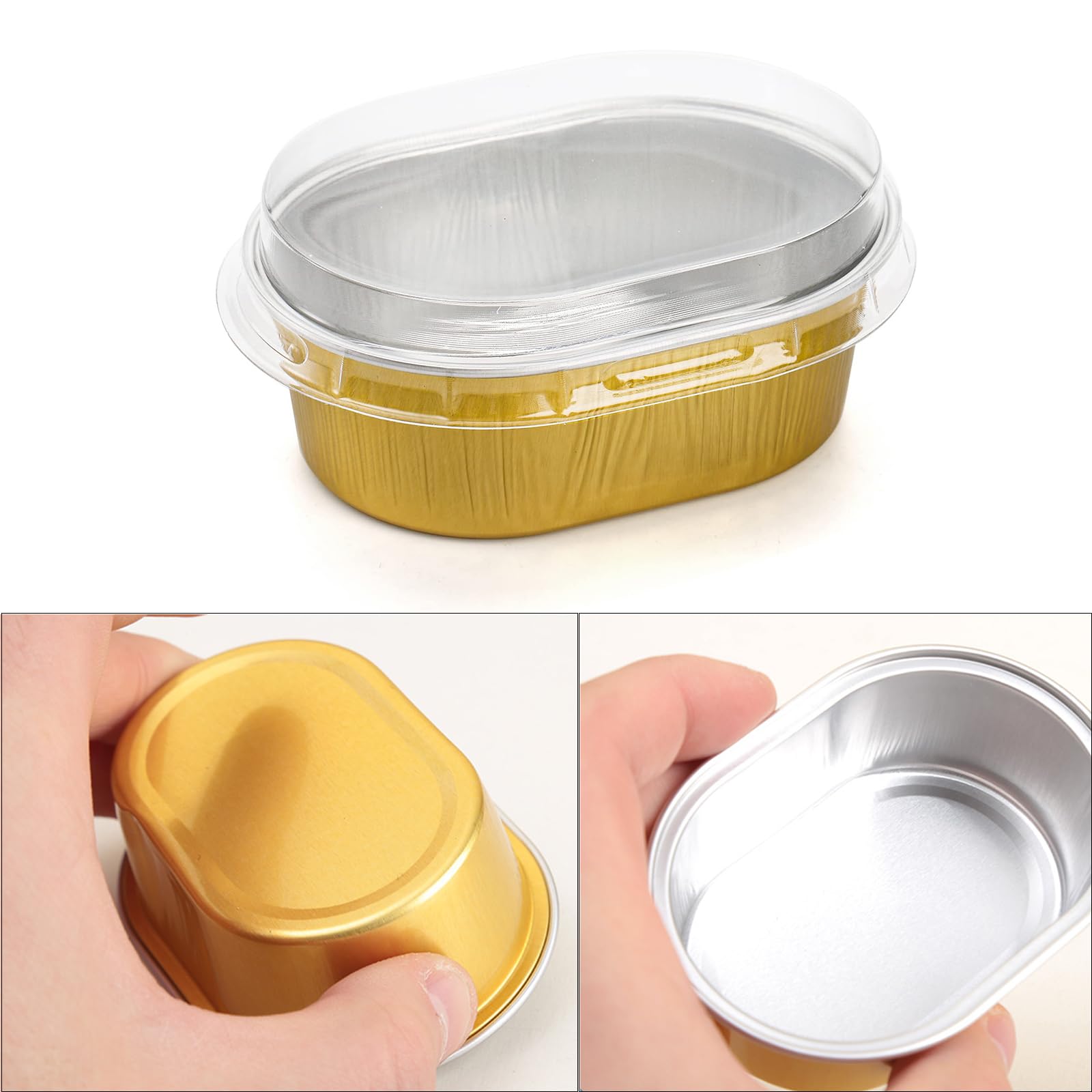 Vasitos mini Dicunoy de aluminio aptos para horno y microondas, horneado directo.
