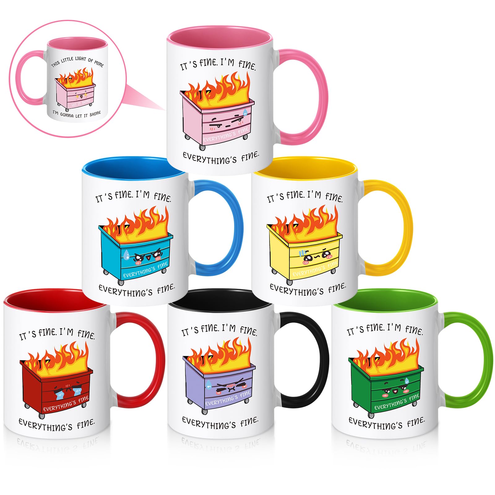 Conjunto de seis tazas Didaey 11oz, regalo navideño perfecto para docentes y equipos.