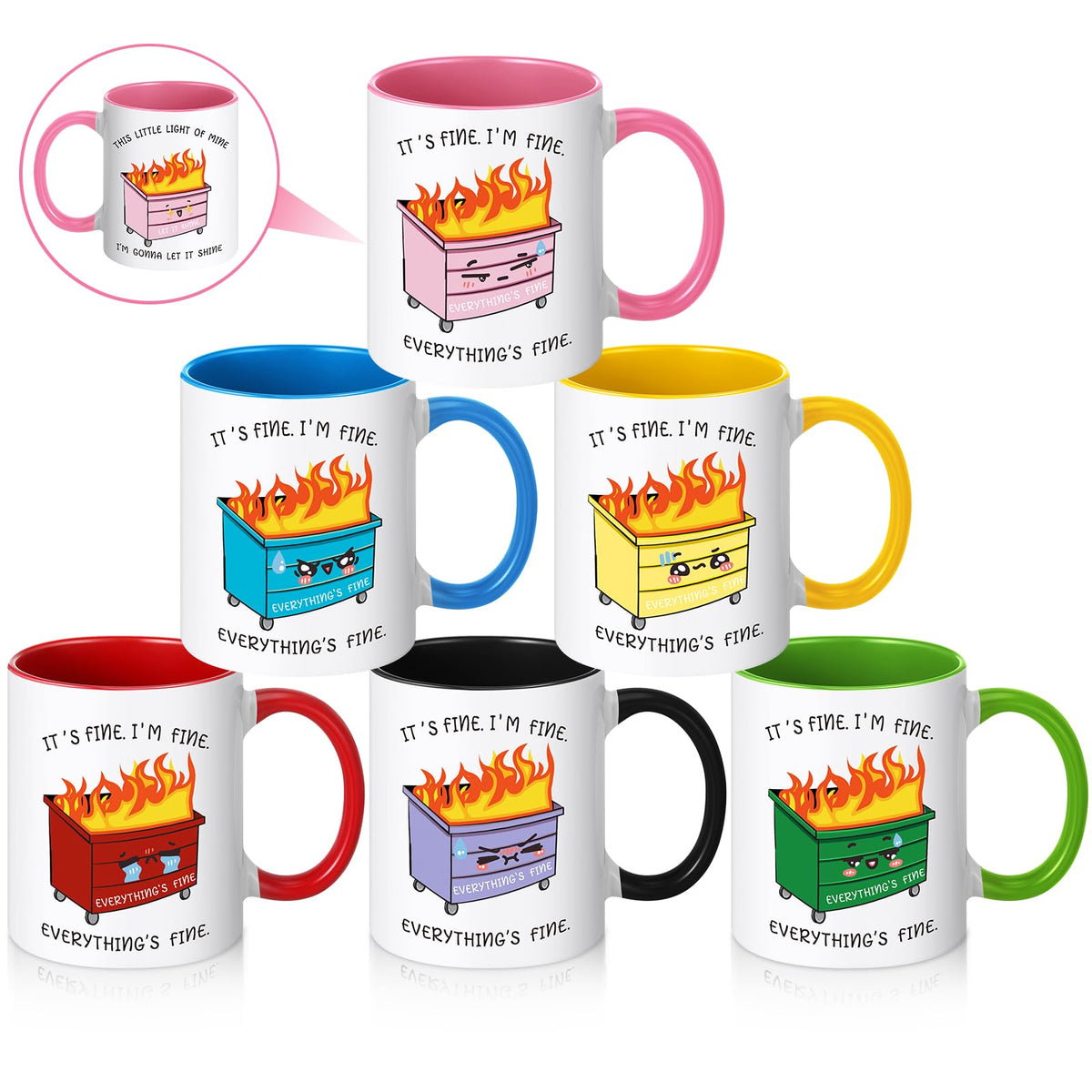 Conjunto de seis tazas Didaey 11oz, regalo navideño perfecto para docentes y equipos.
