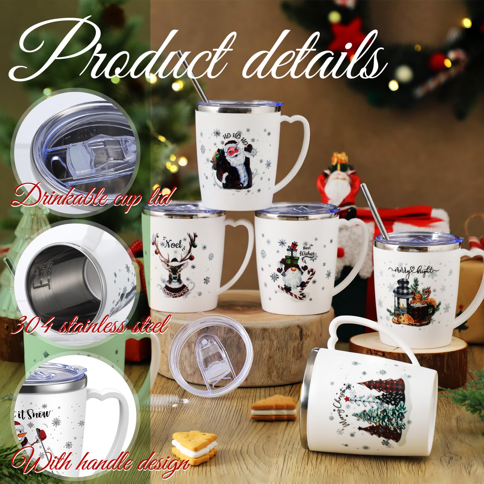 Diseños navideños Didaey con copos de nieve, Santa y renos para regalar