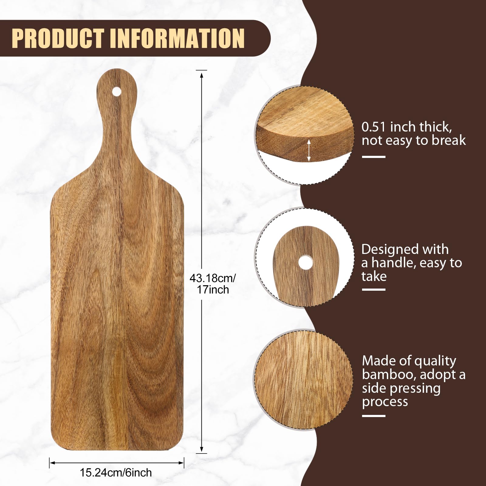 Didaey tabla corte madera acacia tamaño completo para cortar y presentar