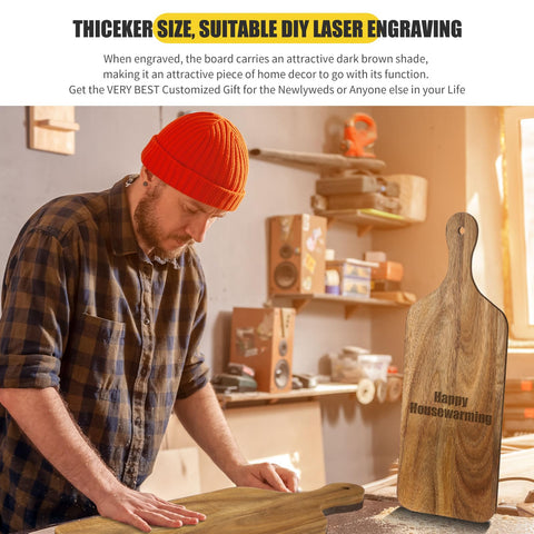 Didaey tabla superficie lisa acacia para cortar y presentar alimentos