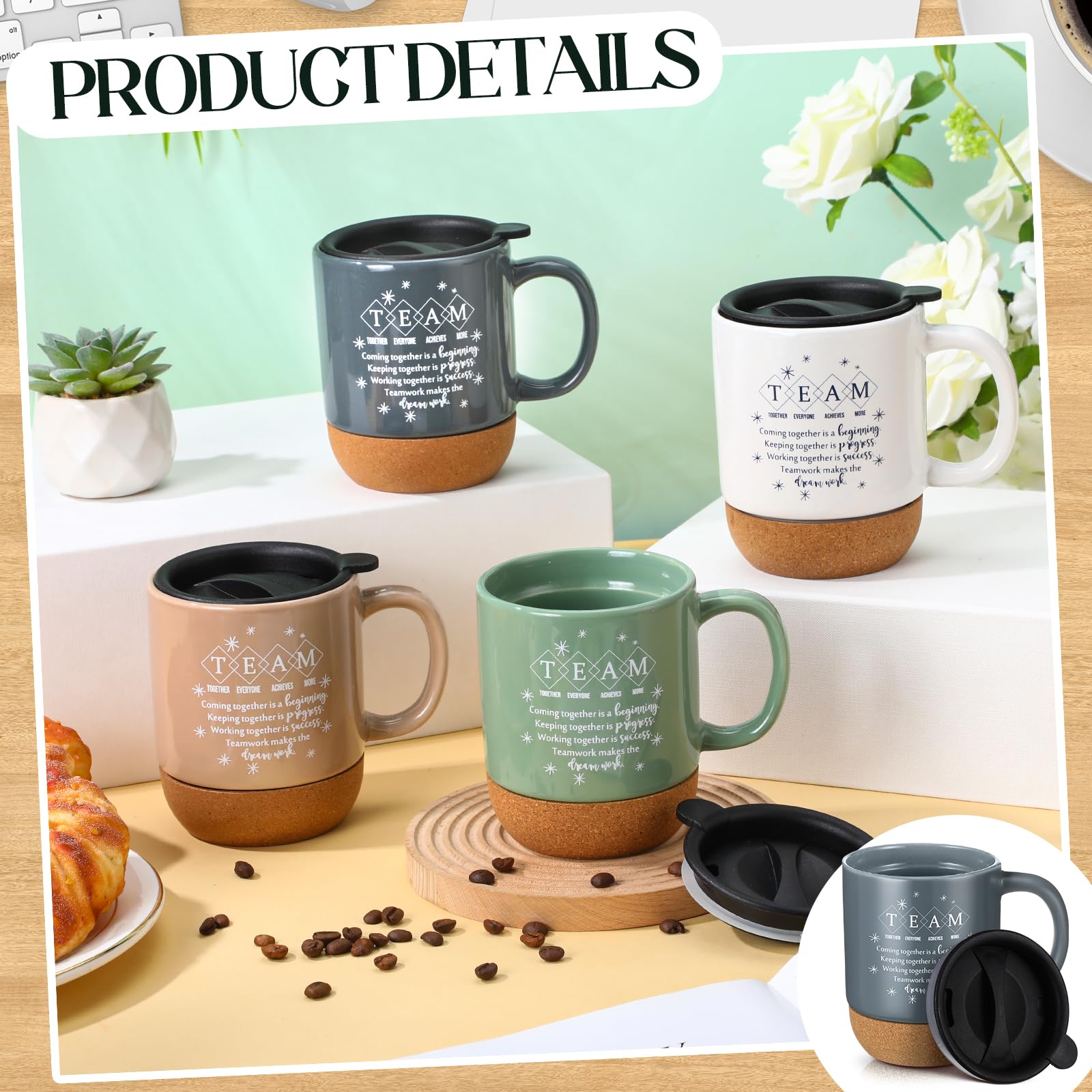 Taza Didaey con tapa plástica para conservar la bebida caliente.