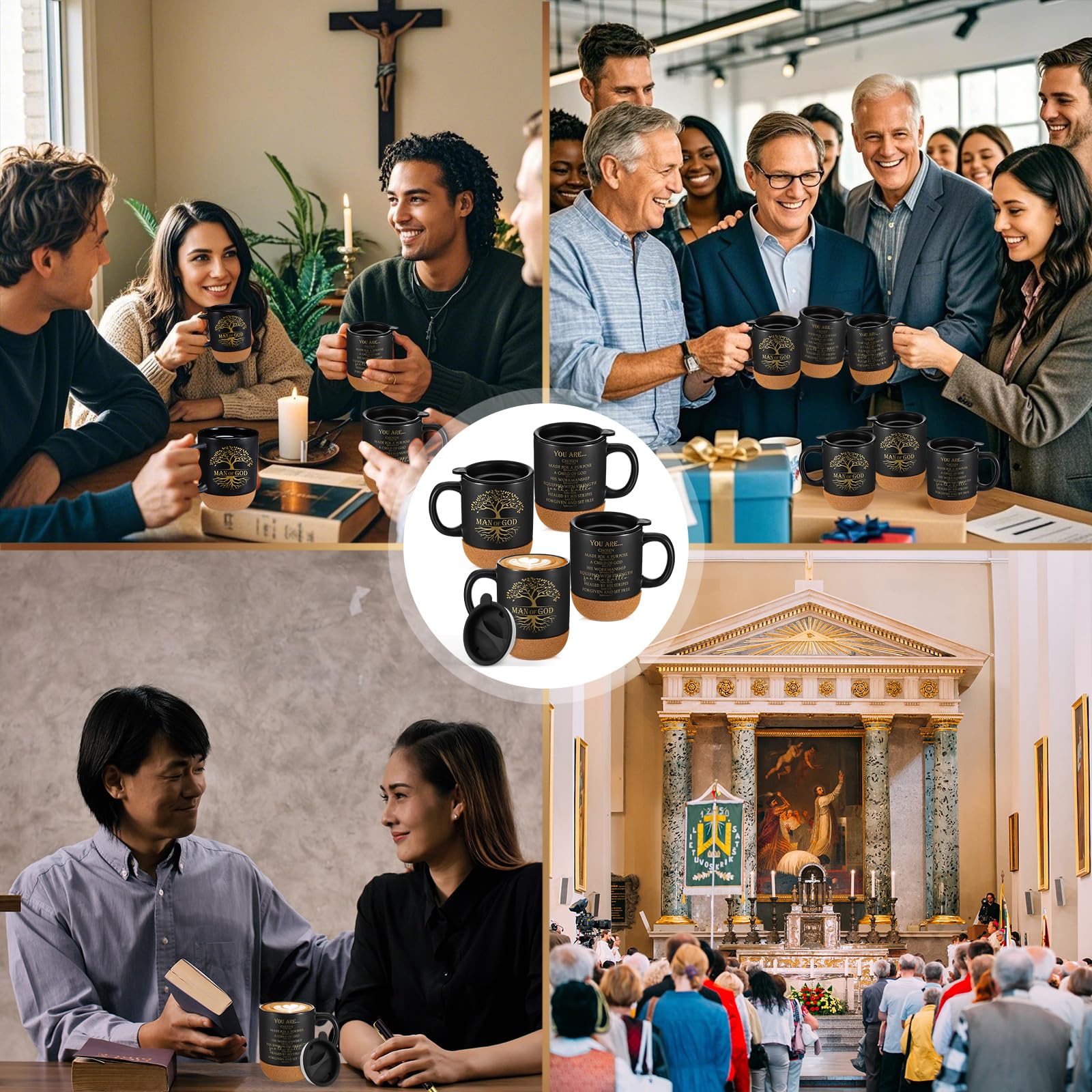 Conjunto de 6 tazas Didaey para iglesia o reuniones