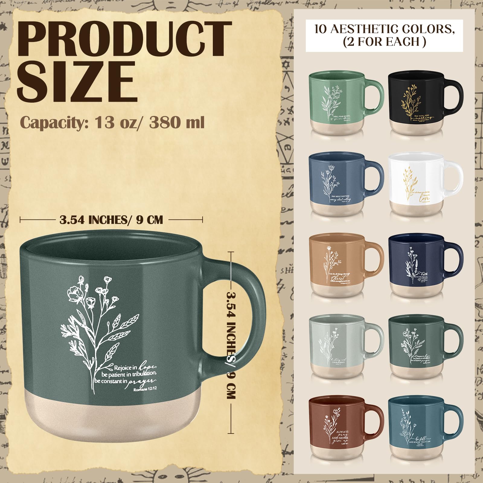 Taza didaey 13oz con dos tonos, ideal para café diario en casa u oficina.