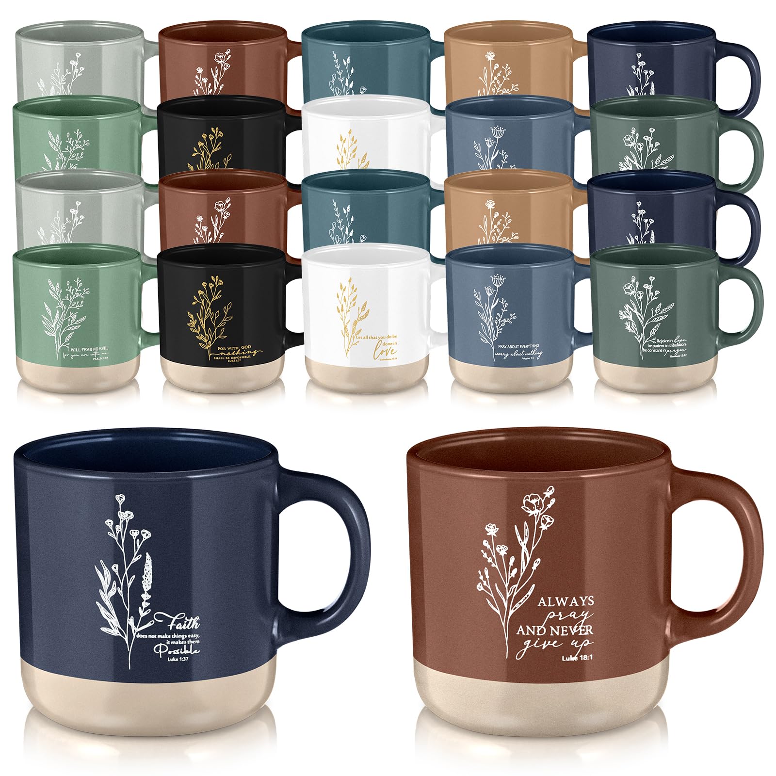 Taza didaey 20 piezas con versículos bíblicos para compartir en la iglesia.