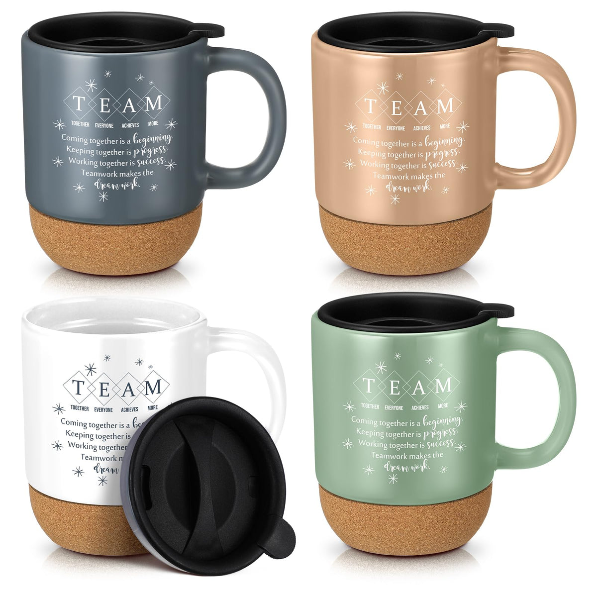 Tazas Didaey para equipo en paquete de 4, ideales para reconocer logros.