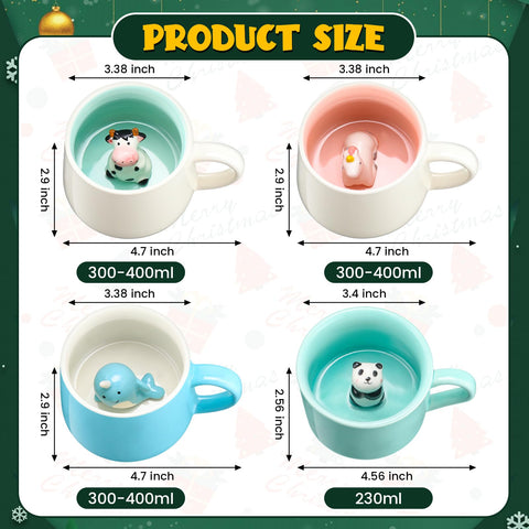 Taza 3D de vaca de Didaey, diseño encantador para bebidas diarias.