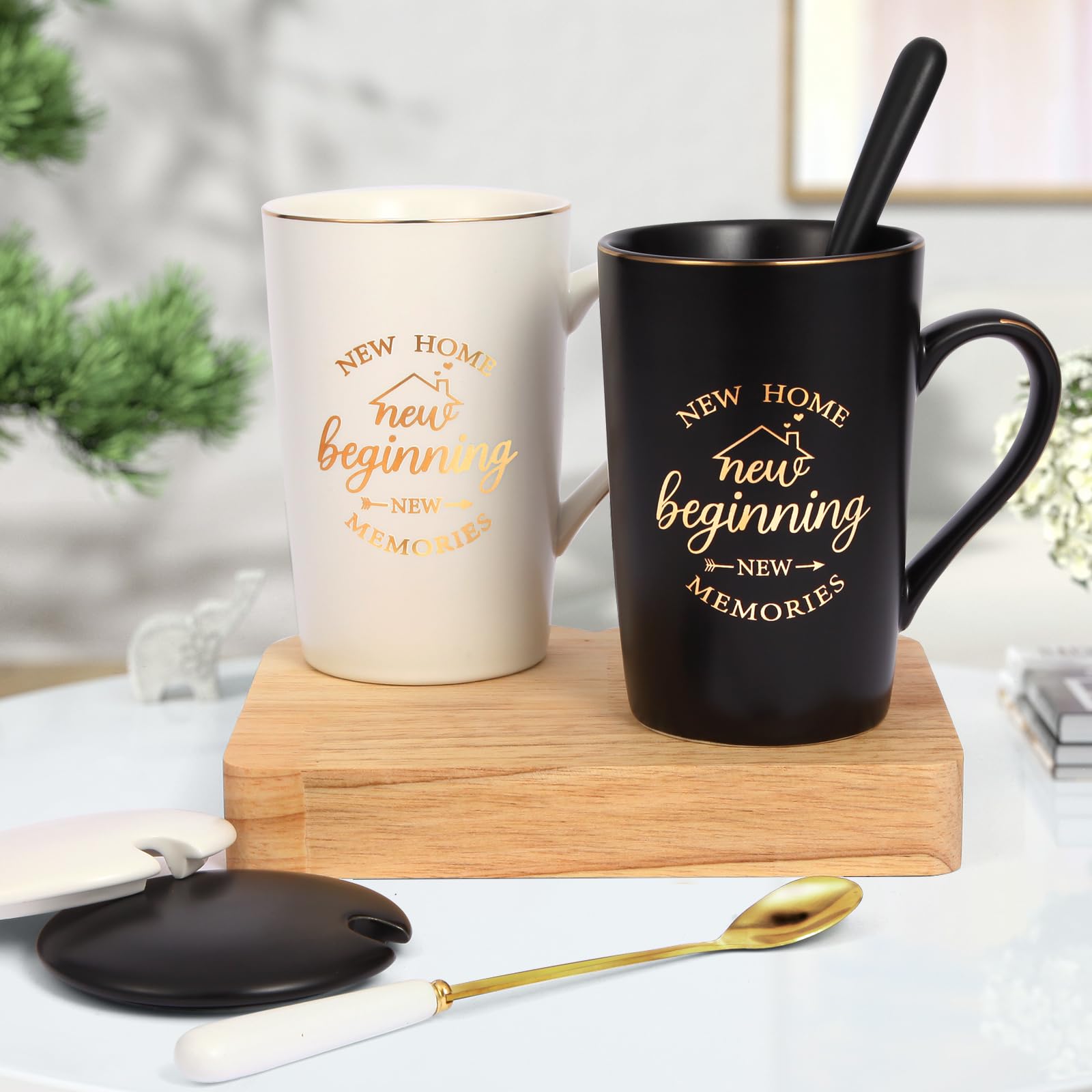 Taza con diseño marmol dorado de DIDOSJME para momentos de café o té.