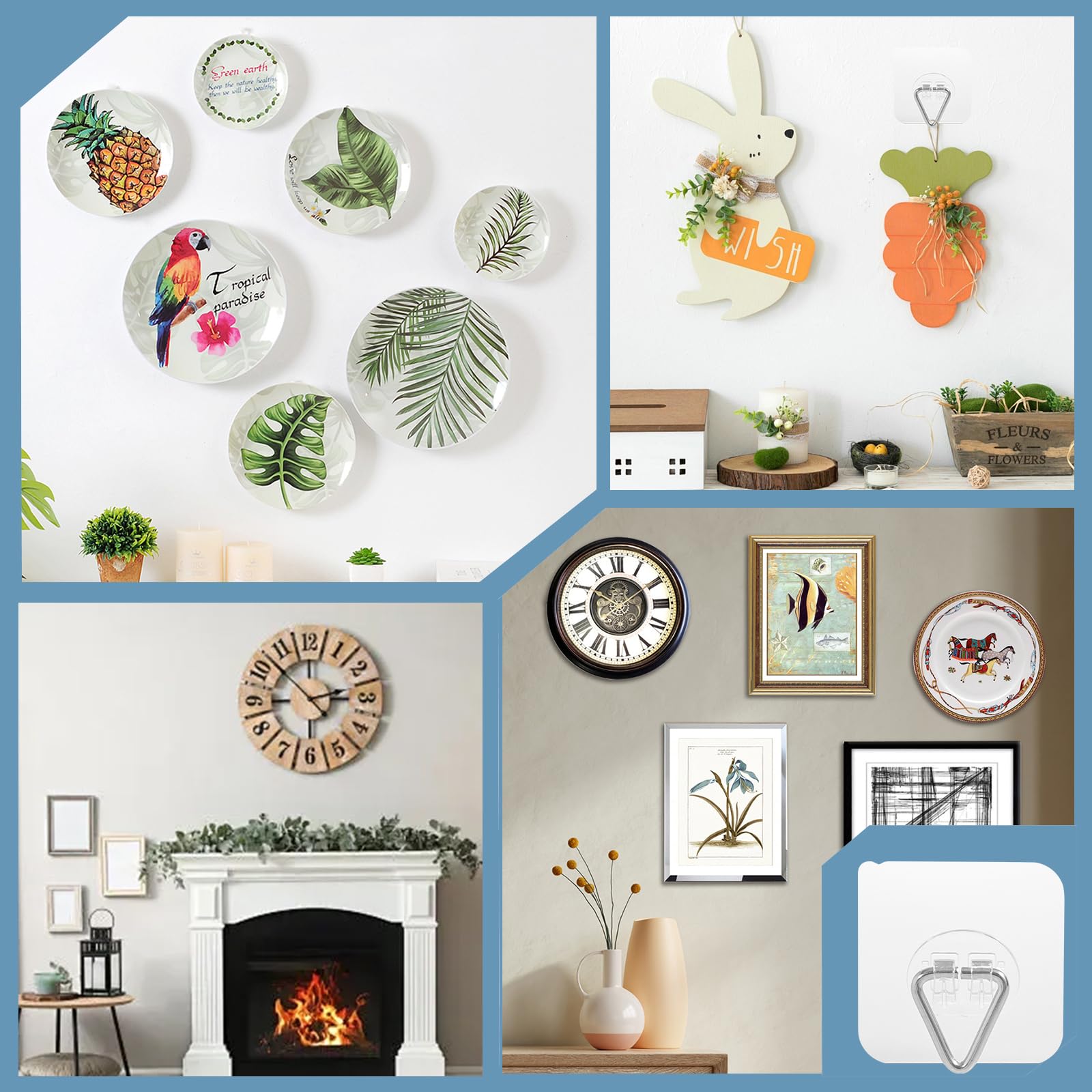 Ganchos DIDUDIDU para decoración en pared, solución rápida para galerías caseras.