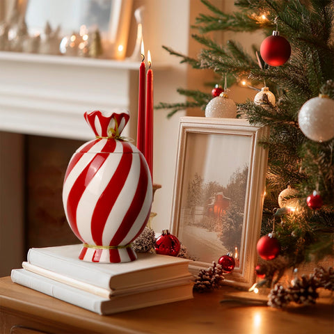 Decoración de encimera con jarras cerámicas DIF DECO y estilo navideño.