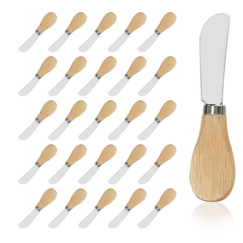 Cuchillos para queso DIFENLUN con mango de madera, agarre ergonómico para untar.