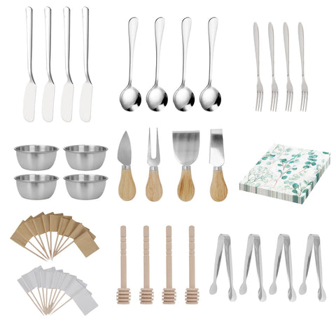 Difenlun set de cuchillos queso con mango de madera, ideal para cortar y servir.