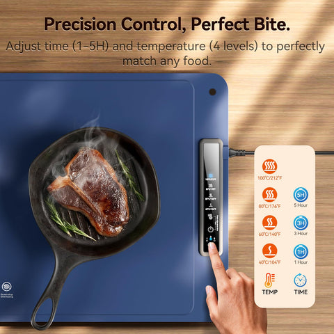 DIGIX tapete calentador con 4 niveles de temperatura para diferentes recetas.
