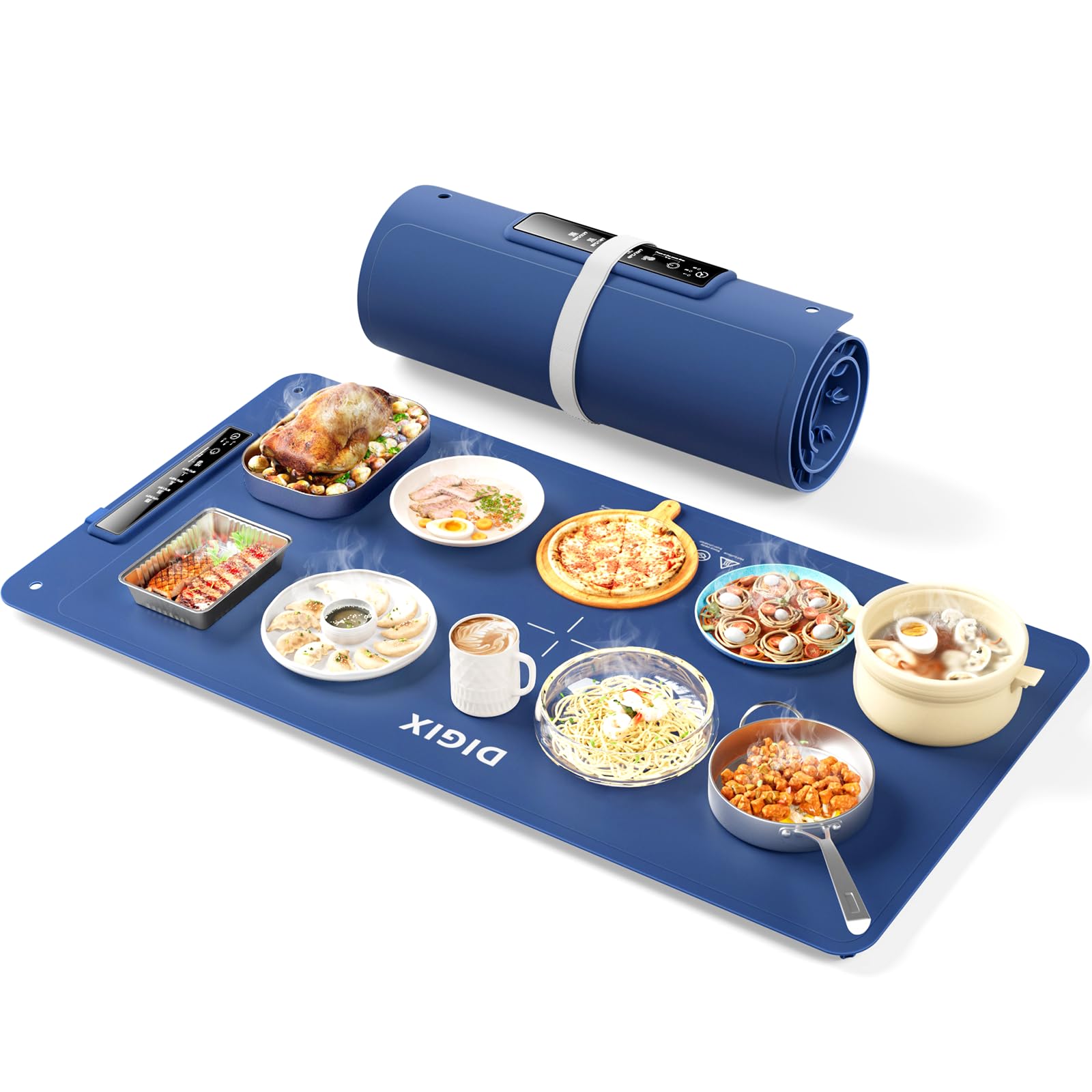 DIGIX tapete calentador de alimentos XXL, superficie de 36x16 para varias bandejas.