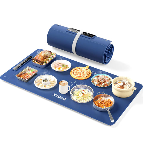 DIGIX tapete calentador de alimentos XXL, superficie de 36x16 para varias bandejas.