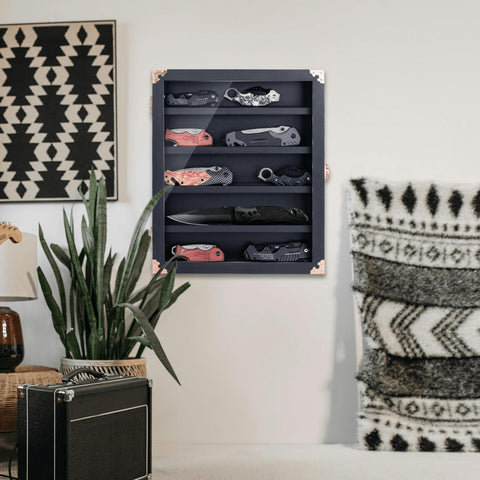 DigNew puerta-acrilica-exhibicion-cuchillos, permite ver los cuchillos sin contacto.