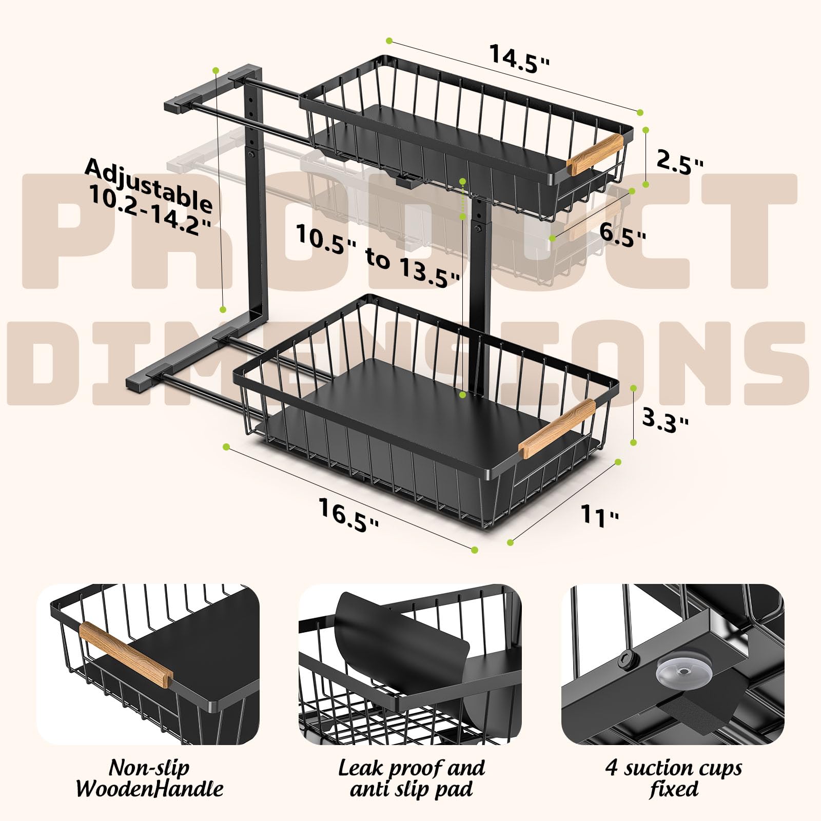 Dihmpor acceso fácil para utensilios de limpieza y productos de cocina.