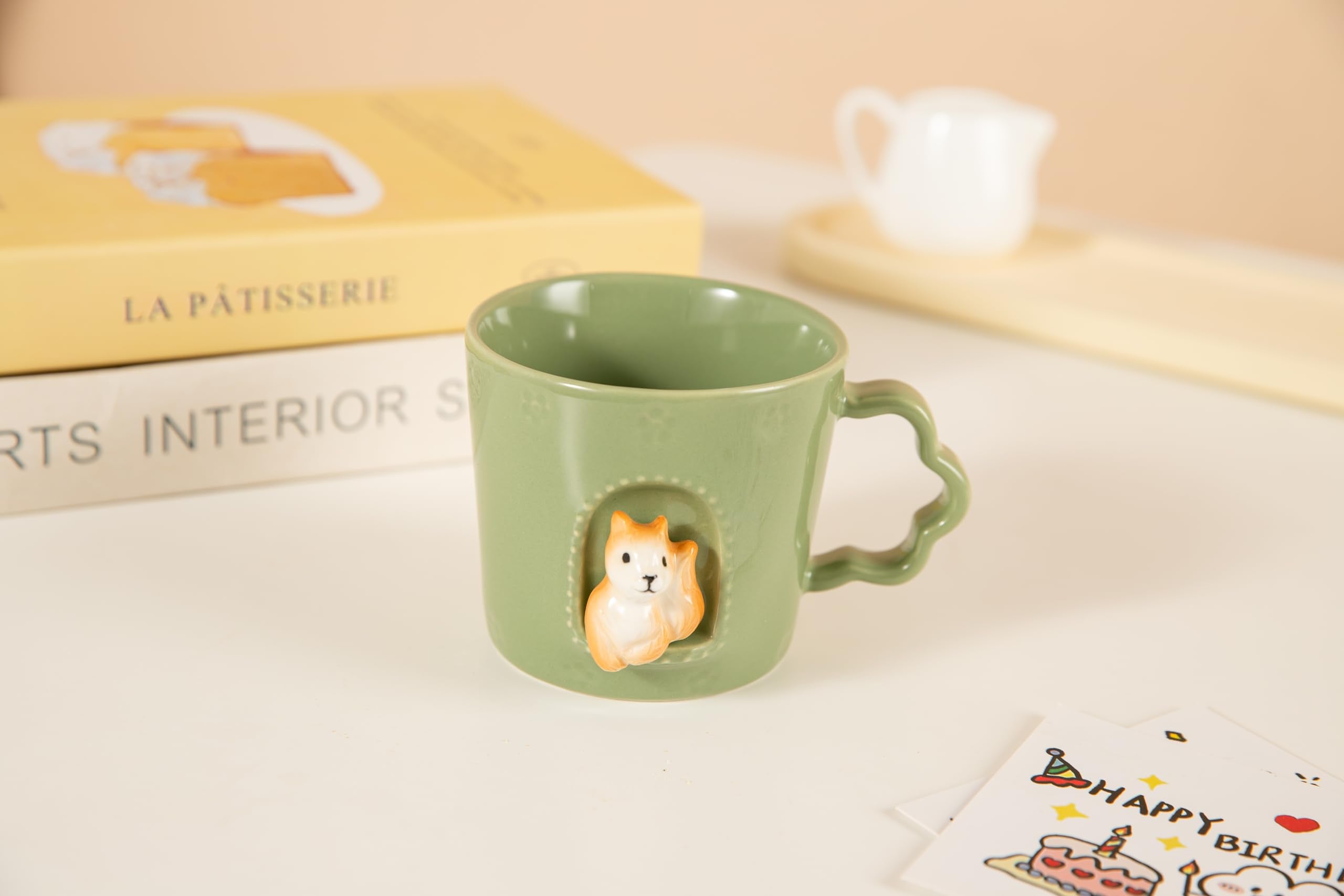 DIHOclub taza ardilla en ventana, regalo para cumpleaños.