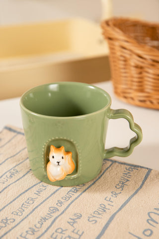 DIHOclub taza ardilla sonriente, diseño artístico único.