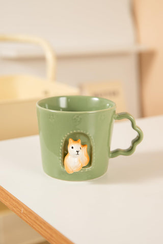 DIHOclub taza cerámica ardilla en diseño 3D para disfrutar bebidas.